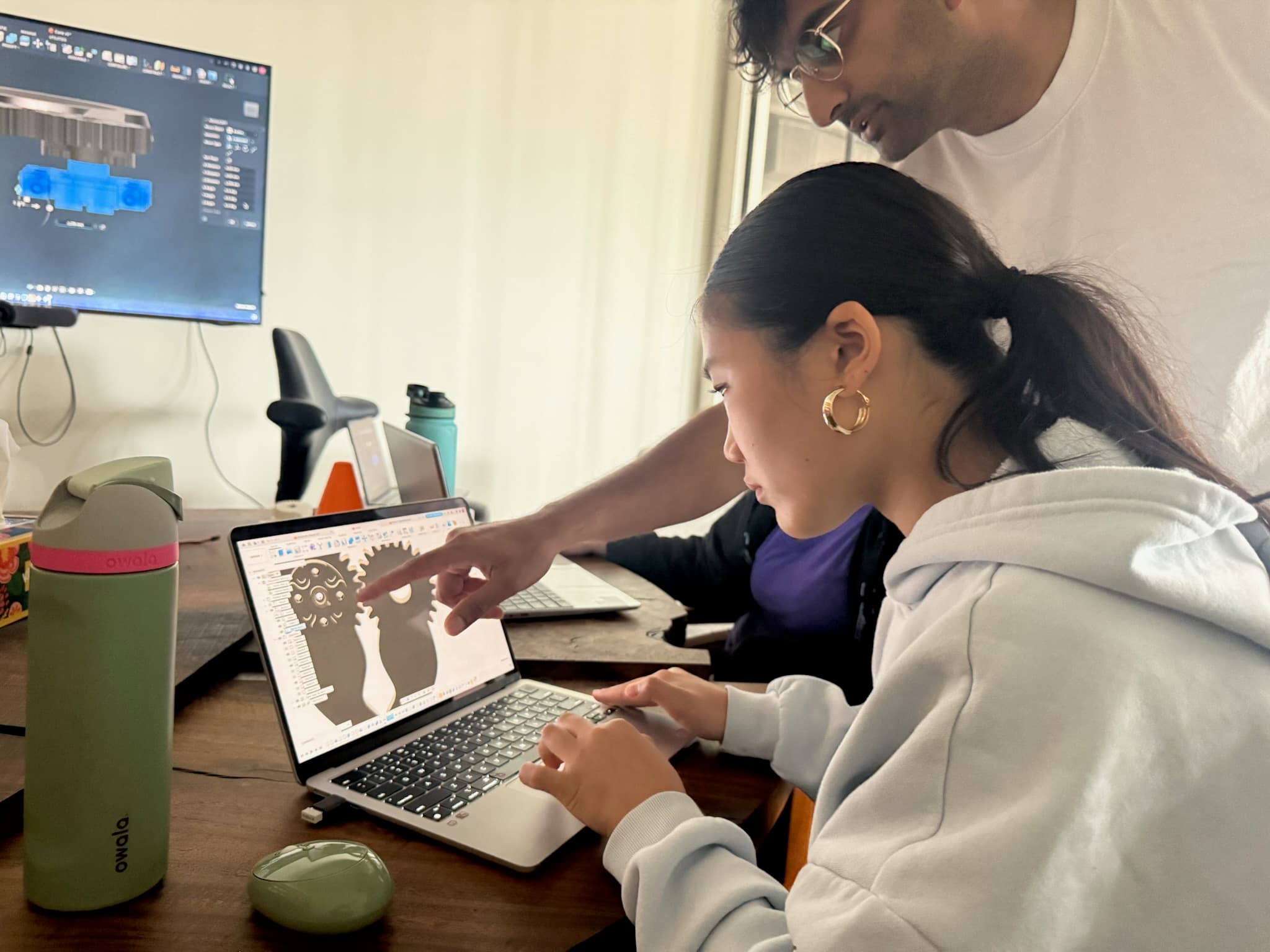 Student design and robotics work at Camp Asimov